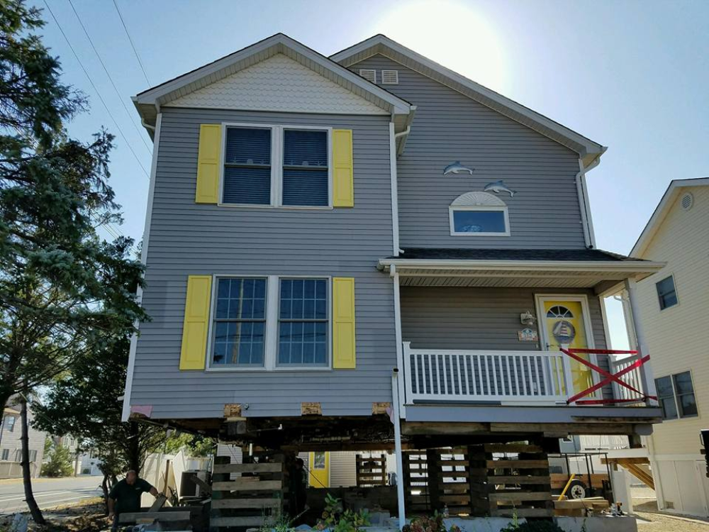 grey yellow house